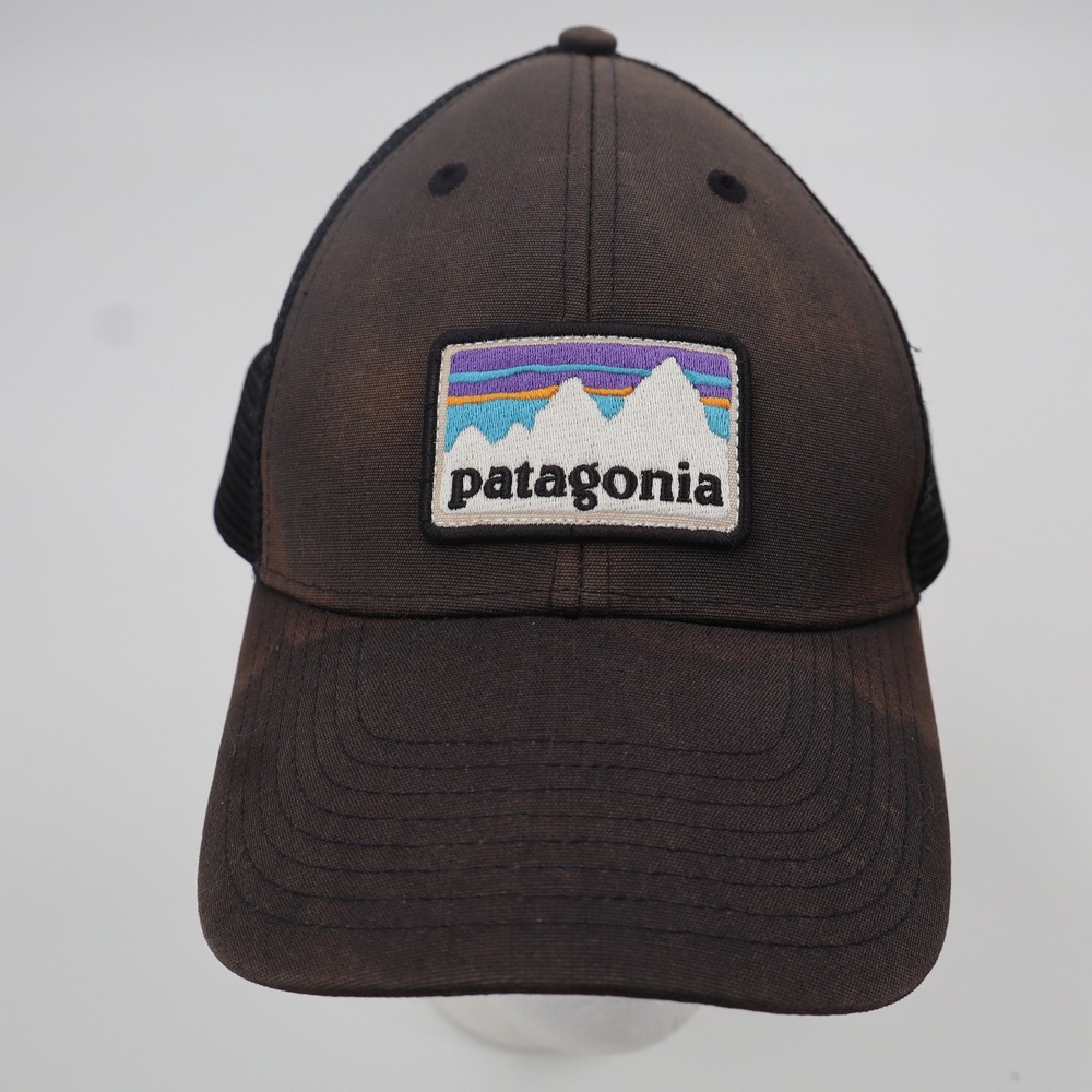 Patagonia Trucker Hat Unisex OSFA Brown Black Fitz Roy Patch Mesh Snapback‎